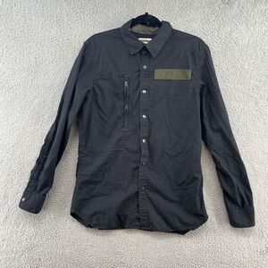 G-Star Raw Powel 3D Shirt Men’s Large Snap Front Long Sleeve Black